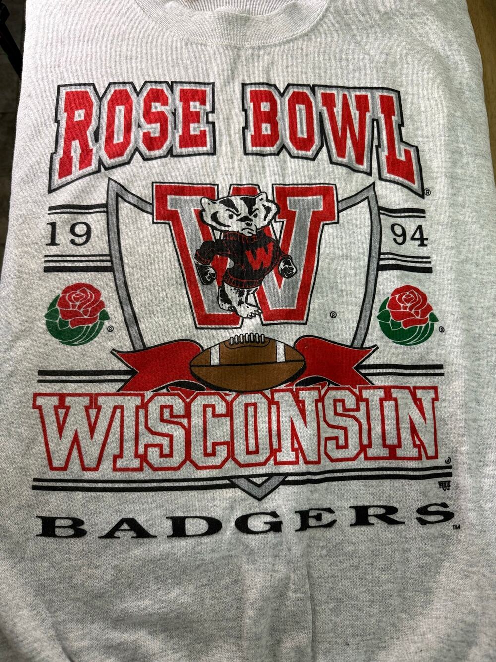 Vintage 1994 Wisconsin Badgers Rose Bowl Tultex Sweatshirt 2XL NWT